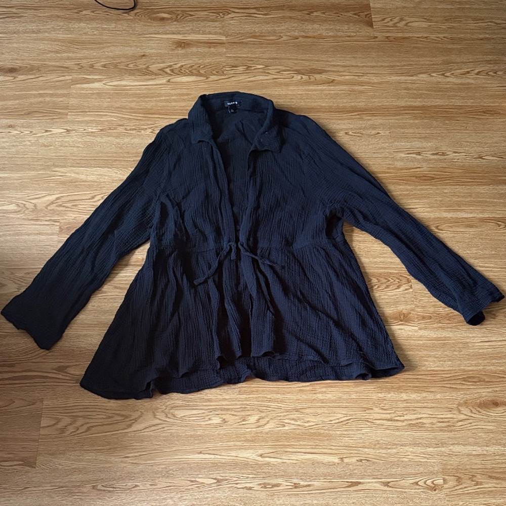 Torrid Black Textured Blouse